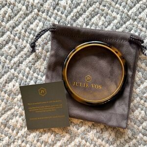 Julie Vos Madison Statement Bangle - Gold/Tortoiseshell/Medium